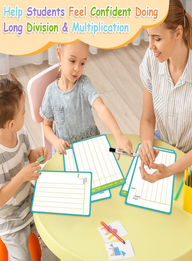 PraxiKidy 12 Pack Long Division Dry Erase Card Chart,12" x 9" Multiplication Flash Card Math Manipulative Small Whiteboard for Student Teacher 2ND 3RD 4TH Grade Classroom Homeschool Supplies Essential - Image 5